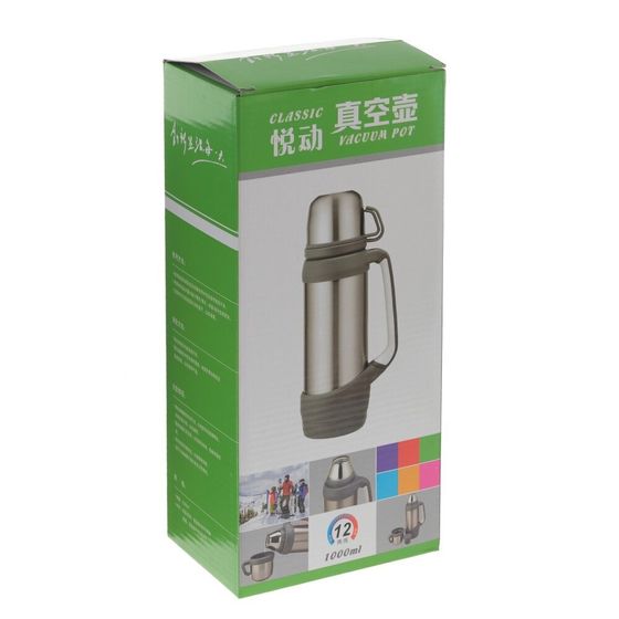 Термос, 1200 мл, L13 W10 H33 см, дизайн микс