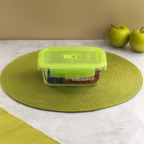 Контейнер ПЮРБОКС АКТИВ НЕОН ЗЕЛЕНЫЙ 820мл прямоугольный