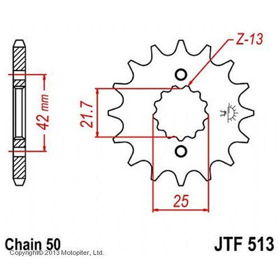 Звезда ведущая JT sprockets JTF513-18, цепь 530, 18 зубьев