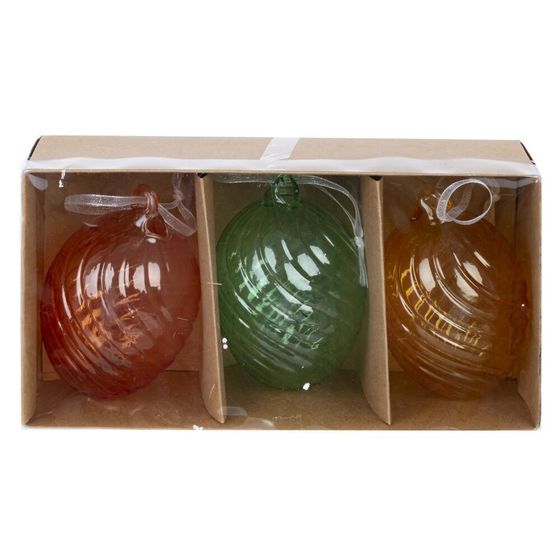 Набор из 3-х изделий декоративных подвесных &quot;Яйцо пасхальное&quot; (6*9), L19 W10 H6 см