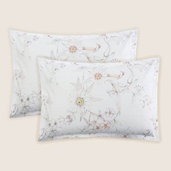 Набор наволочек SL Home Floral cover 50*70+3 см - 2 шт, сатин, 140 гр/м2, 100% хлопок