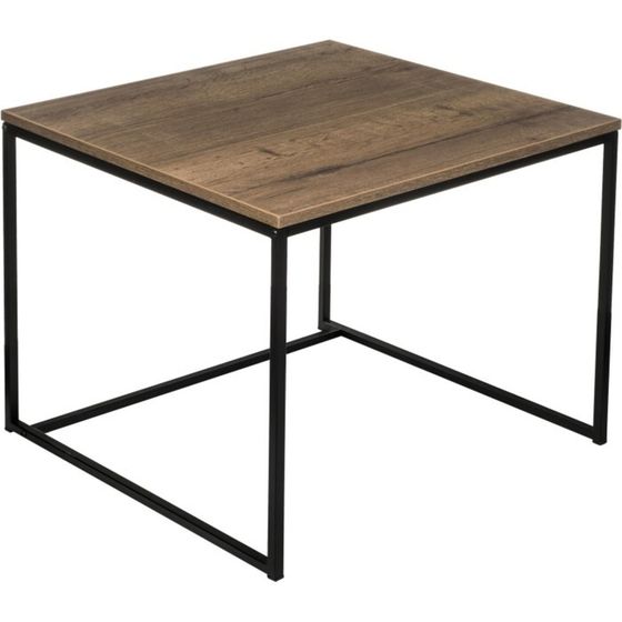 Журнальный стол Гидра металл, дуб велингтон/черный 60x60x52 см
