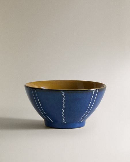 Striped ceramic bowl