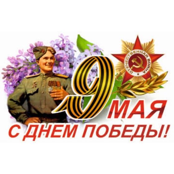 Наклейка на авто &quot;9 Мая (Солдат) &quot;, 500*330 мм