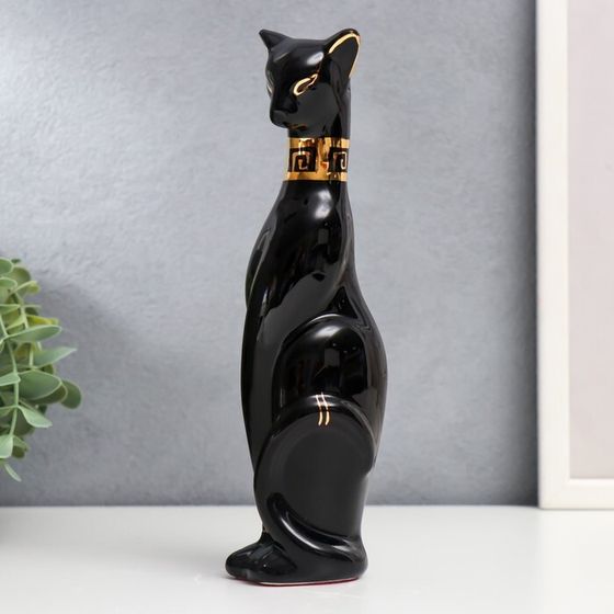 Сувенир керамика &quot;Кошка египетская, чёрная&quot; 21х5,5х6 см