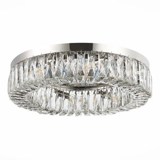 Люстра потолочная St Luce. SL1226.102.08. Rifrazio. 8х40 Вт, E14, 61,5х61,5х15 см, цвет никель