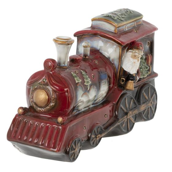Фигурка декоративная c подсвет "Дед Мороз на поезде" (AAx3, н/п), L27 W10 H15 см