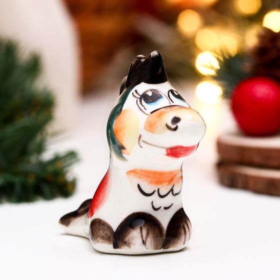 !09 Сувенир (набор 3 штуки) &quot;Дракон Баян&quot; гжель цвет, 6,5 см