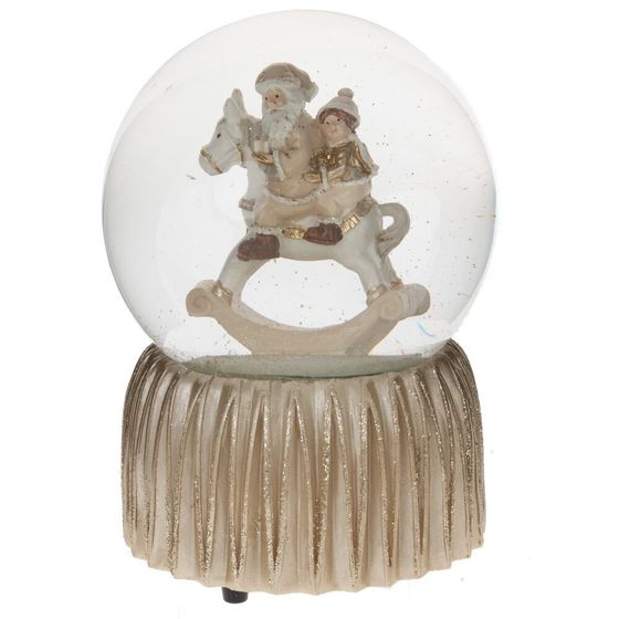Фигурка декор в стекл шаре &quot;Дед Мороз на лошадке&quot; (муз с ключ), D 9 см, L9,5 W9,5 H14 см