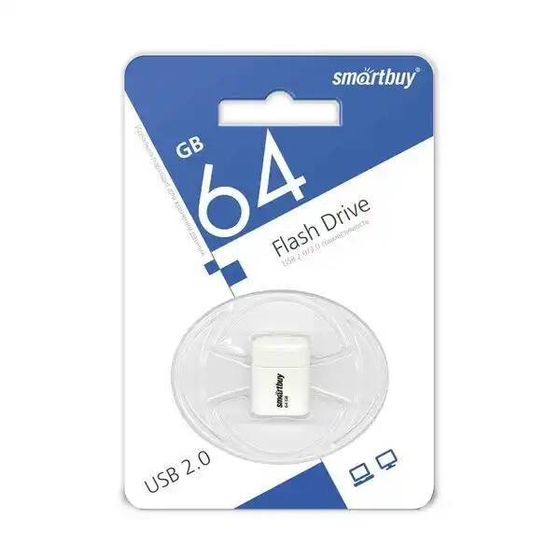 Флеш диск 64Gb Smartbuy Lara SB64GBLARA-W USB2.0 белый