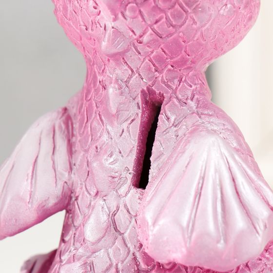 !Копилка "Дракончик" 18х10х10 см, розовый