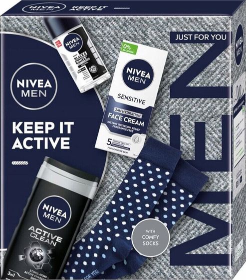 Alkotest NIVEA_SET Keep It Active krem uniwersalny 30ml + antyperspirant spray 150ml + żel pod prysznic 250ml