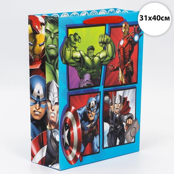 !Пакет подарочный, Мстители, 31х40х11,5 см