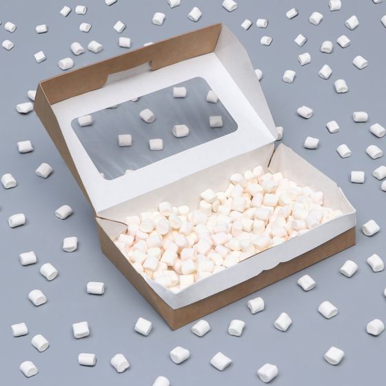 !09 НАБОР 5 ШТУК - Контейнер навынос, с окном, крафт, МИКС, 20×12×4 см.