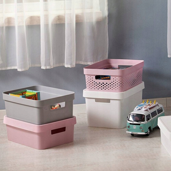 Коробка INFINITY с крышкой 11л серая