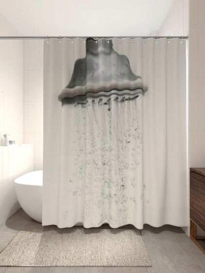 SHOWER Штора для ванной с утяжелителем (3D), 180х200 см, PLE