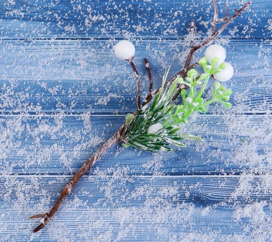 !09 Набор из 3-х изделий - Декор "Зимние грезы" белые ягодки 10 см