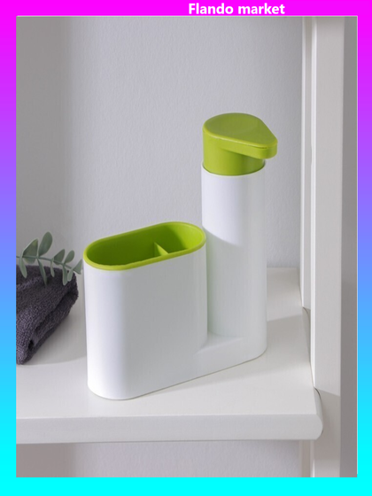 !09 Подставка для ванных и кухонных принадлежностей с дозатором, 6x17,5x19 см, цвет МИКС