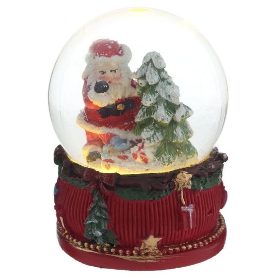 Фигурка декоративная &quot;Дед Мороз/Снеговик&quot; в стекл шаре, L6 W6 H8,5 см, 2в.
