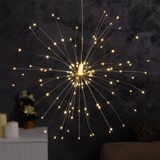 Фигура светодиодная «Салют», батарейки ААx4 (не в компл.), 120 LED, свечение теплоё белое