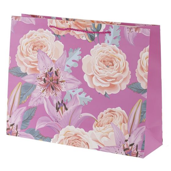 Пакет подарочный (бумага 210г/м2, блок микс 12шт), L38,5 W11 H30 см, 4в.