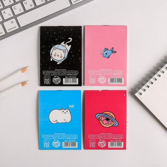 !МИКС Блокнотов - 7 штук,  А7 16 листов &quot;Котики&quot;
