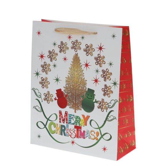 Пакет подарочный (бумага 210г/м2, блок 12шт), L26 W10 H32 см, 4в.