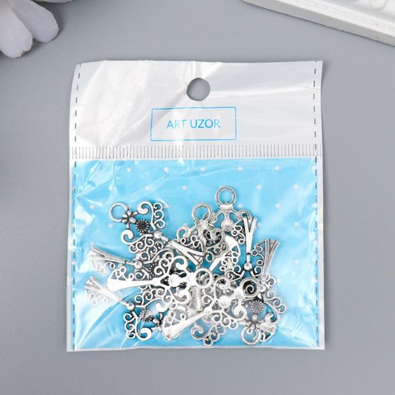 !09 Декор для творчества 10 штук металл "Ключ Узорчатый" серебро 3884M012 3,3х1,8 см