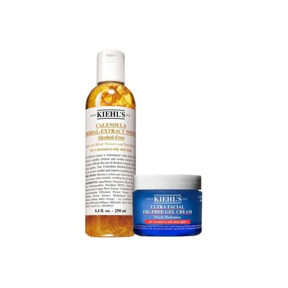 Kiehls Ultra Facial Oil-Free Gel-Cream 50ml/125m+Calendula Herbal Extract Alcohol-Free Toner 250ml