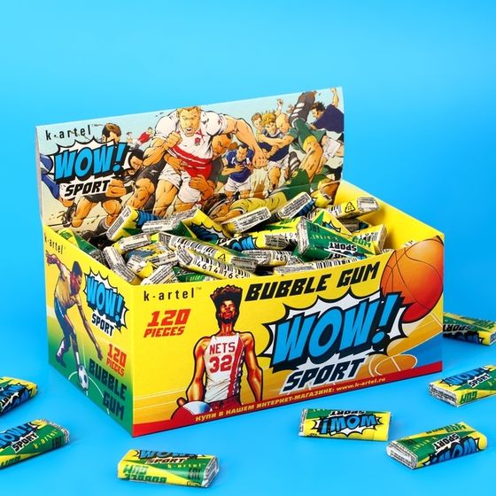 Жевательная резинка с вкладышем &quot;WOW Sport&quot;, 2,5 г