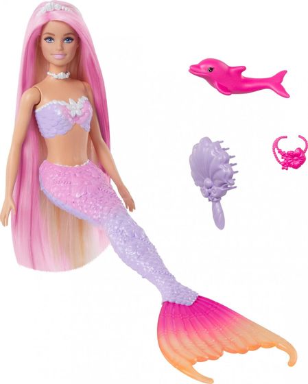 Lalka Barbie Mattel Malibu Syrenka Zmiana koloru HRP97