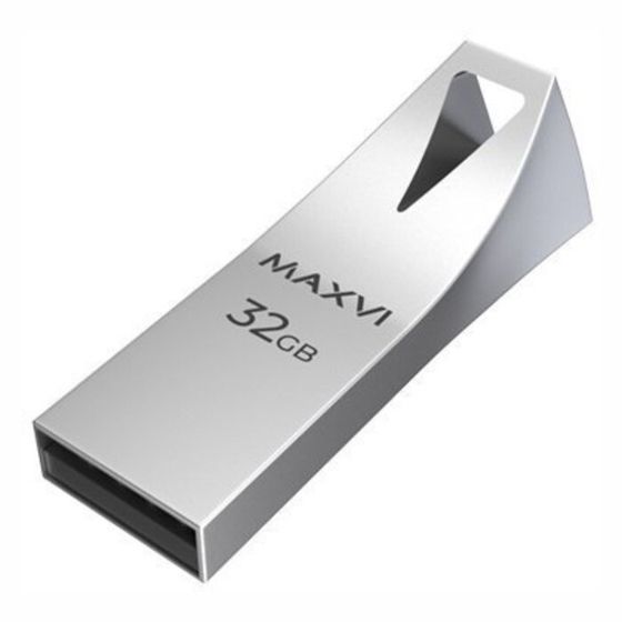 Флешка Maxvi MK2, 32 Гб, USB 2.0, серебристая