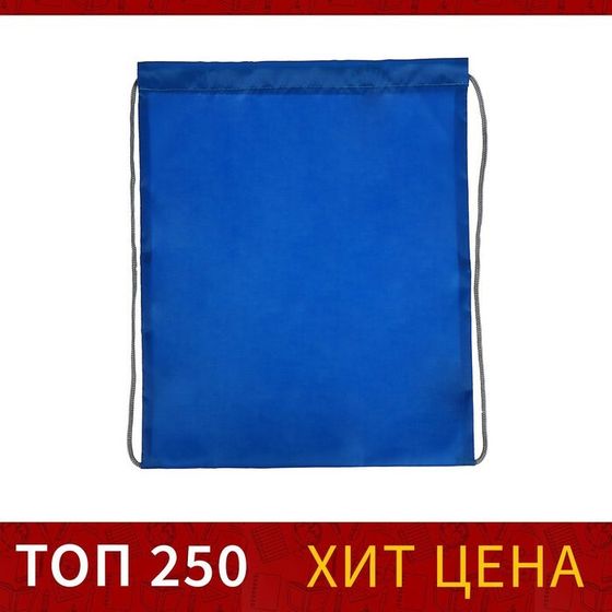 Мешок для обуви 420 х 340 мм, Calligrata &quot;Стандарт&quot;, (мягкий полиэстер, плотность 210 D), синий, МИКС (синий/серый шнурок)