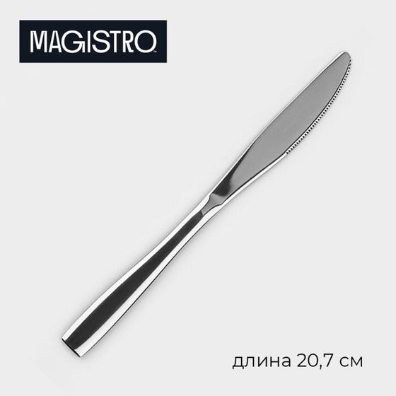 Нож столовый из нержавеющей стали Magistro Bravo, длина 20,7 см, толщина 4 мм, цвет серебряный