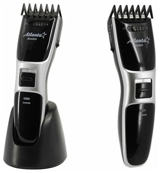 Машинка для стрижки Atlanta ATH-6902 аккум./сеть (насадок 1шт) черный/серебристый
